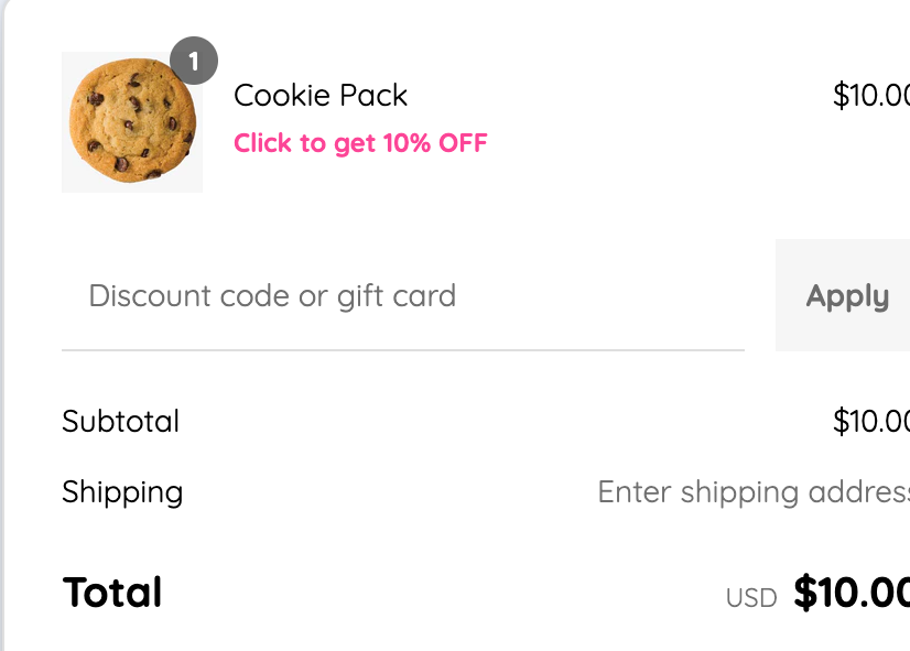 One click upsell